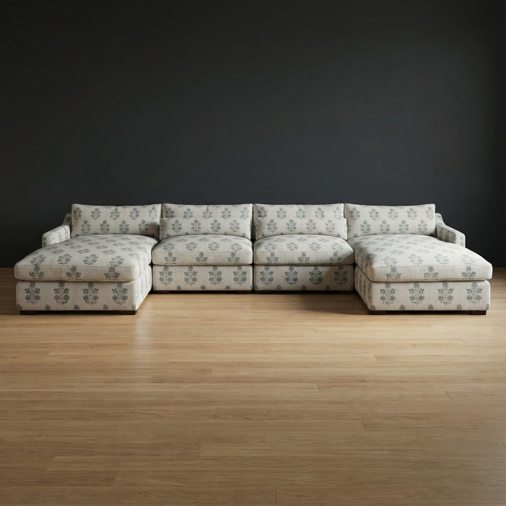 Homestead Sectional in Rosewood Garden