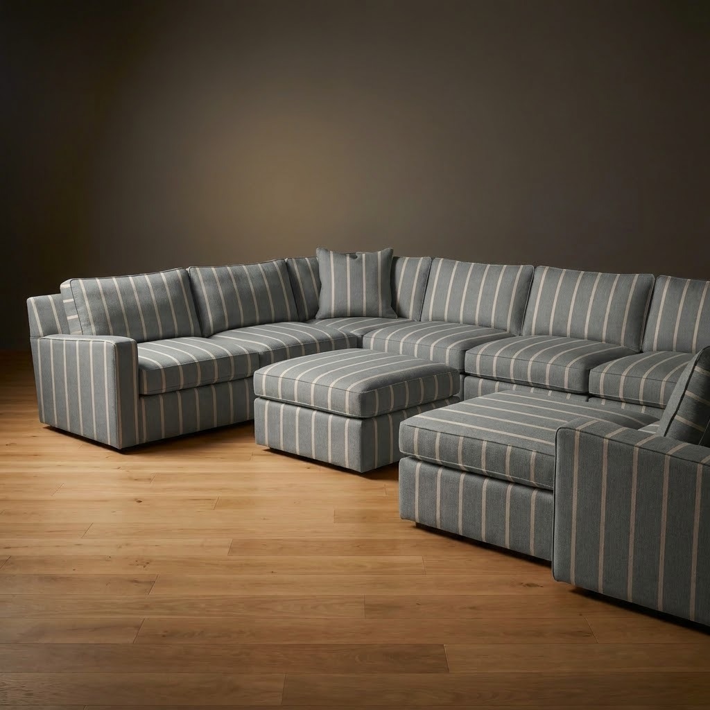 Ellington Sectional in Millfield Stripe