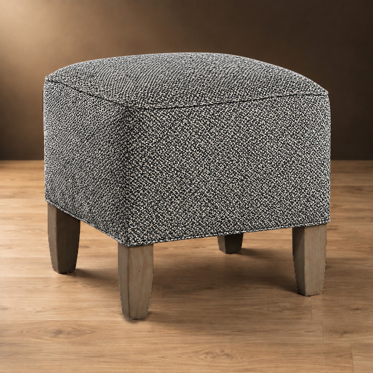 The Ashdown Ottoman in Salt & Pepper