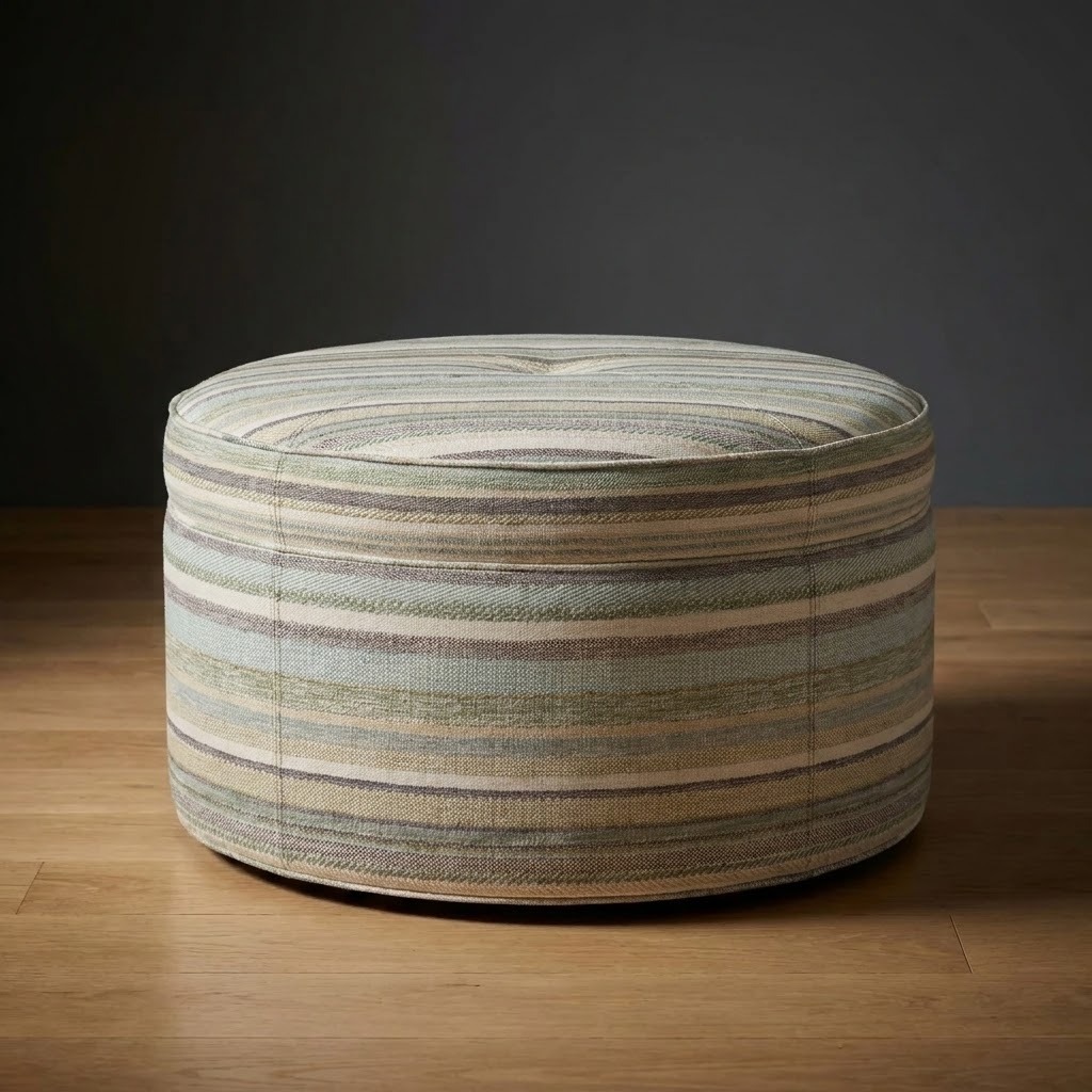 Kensington Ottoman in Woven Shores