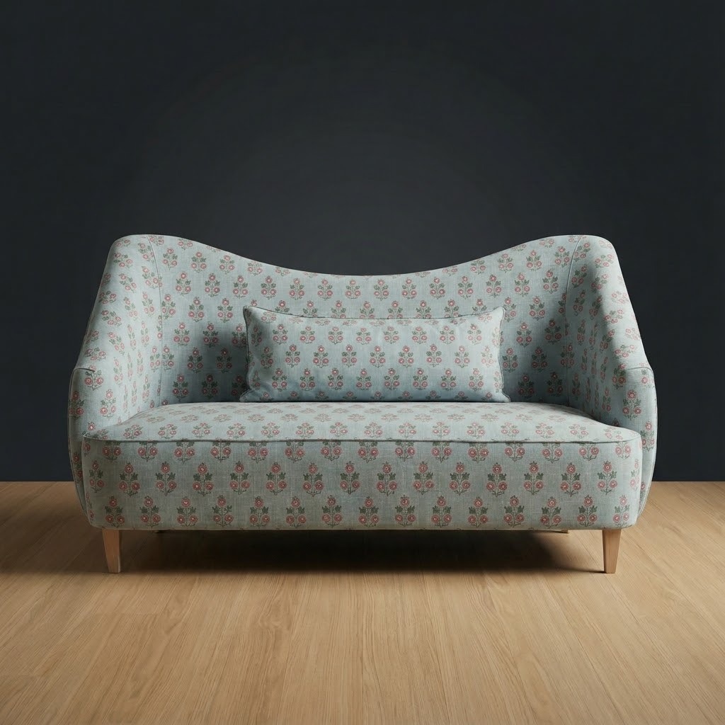Huntsman Settee in Rosewood Garden