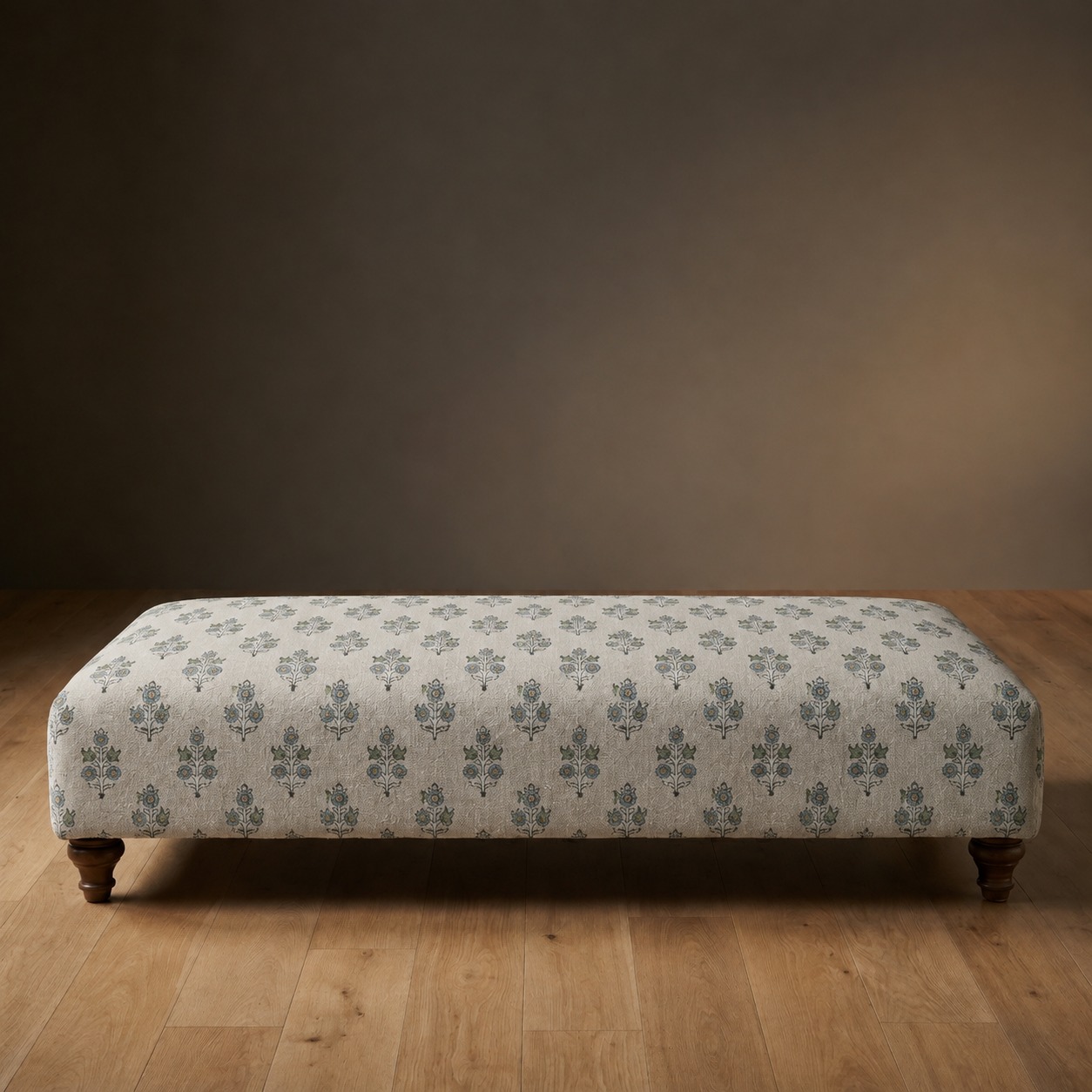 The Sterling Ottoman in Rosewood Garden