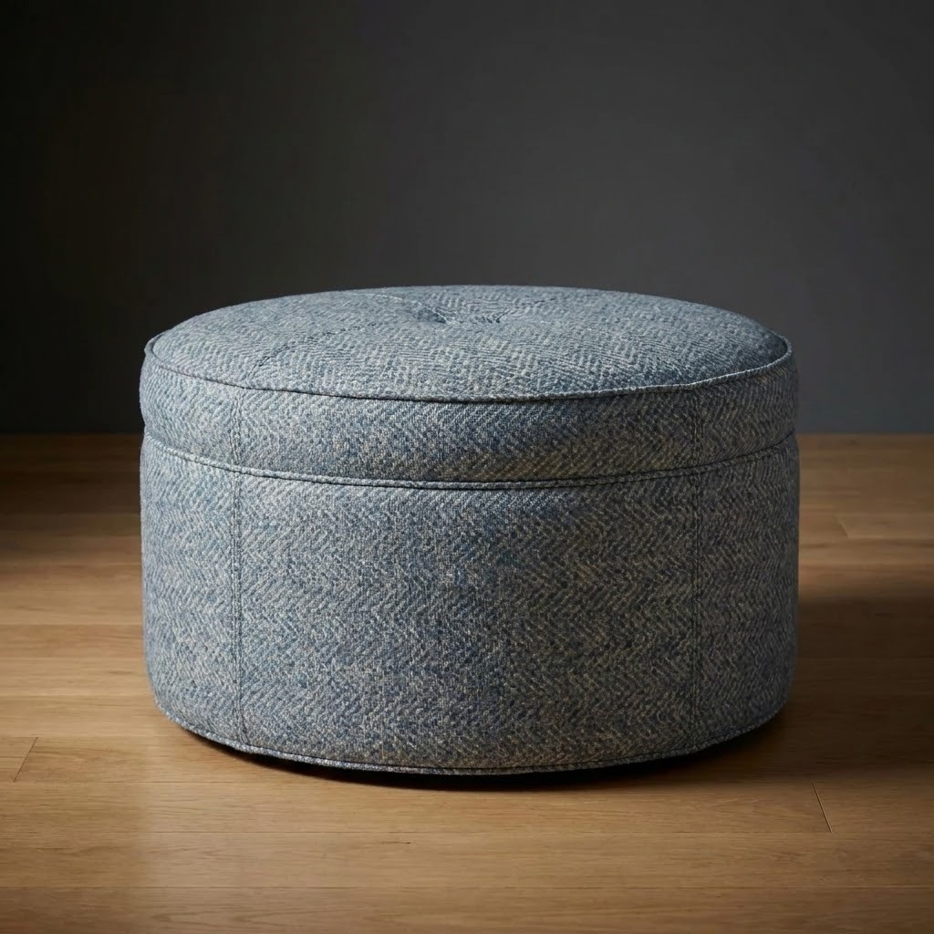 Kensington Ottoman in Highland Tweed