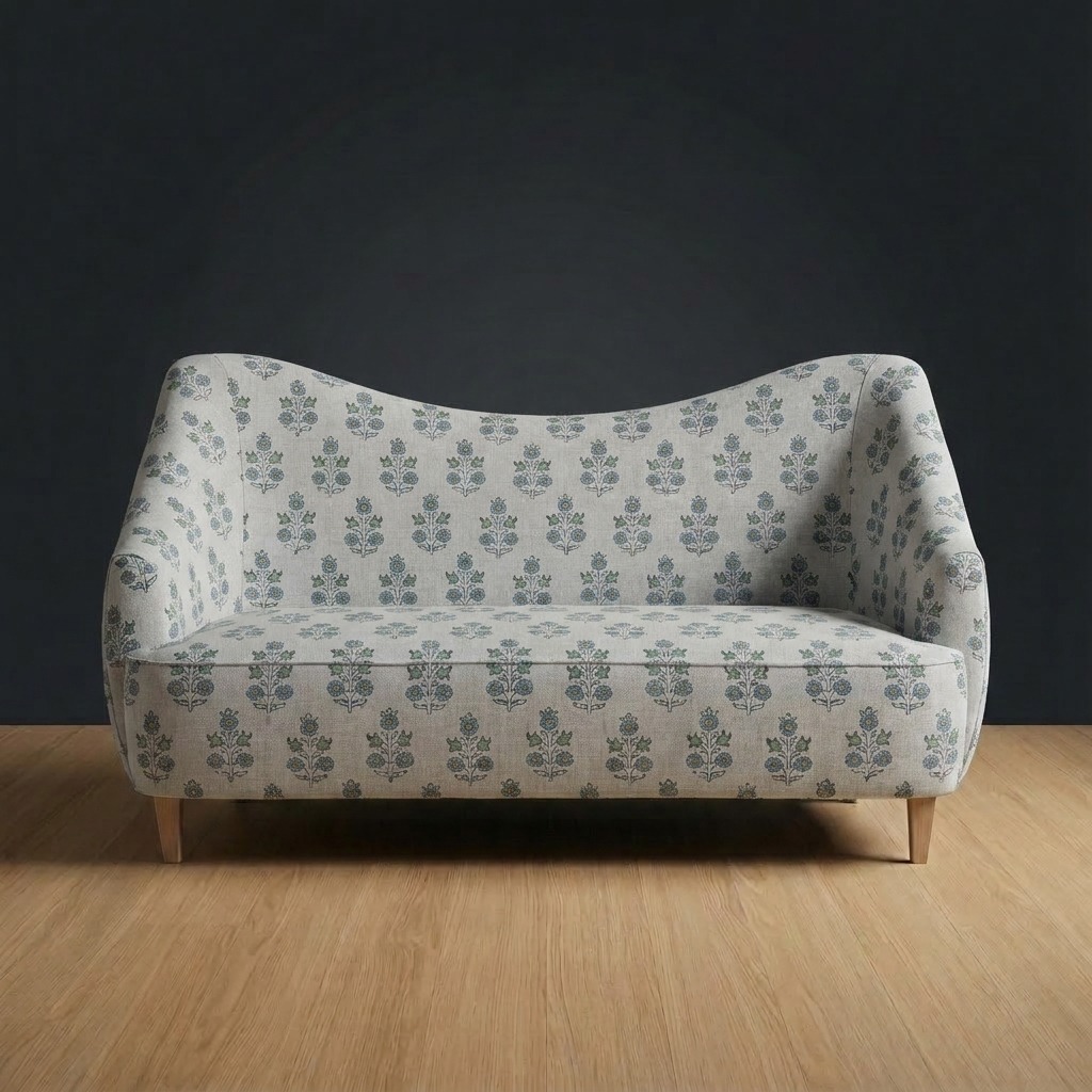 Huntsman Settee in Rosewood Garden