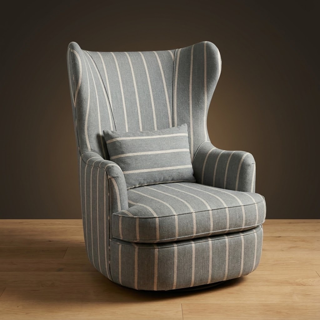 Wayfarer Swivel Chair in Millfield Stripe