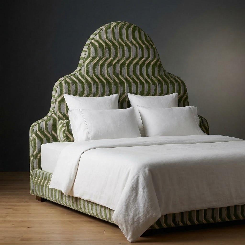 Kingswell Bed in Tidewater Ikat