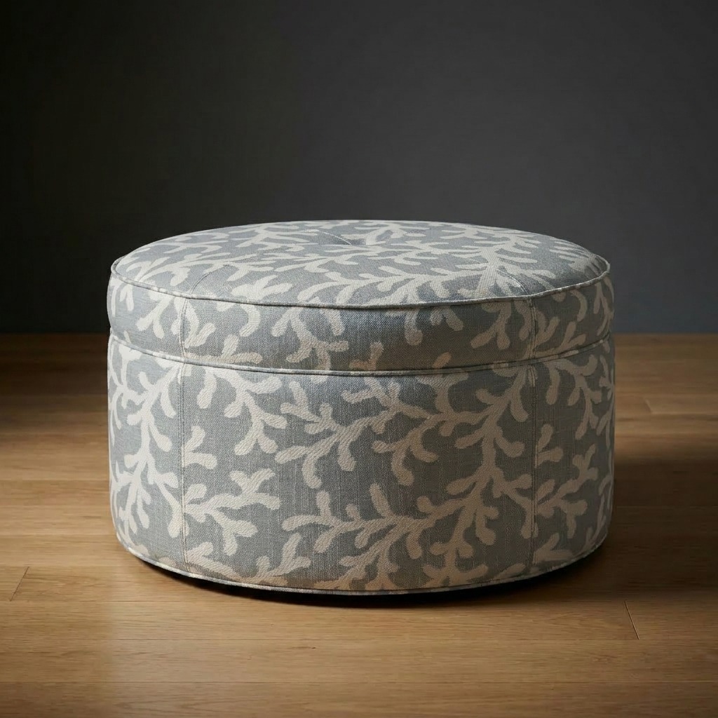 Kensington Ottoman in Coral Gardens