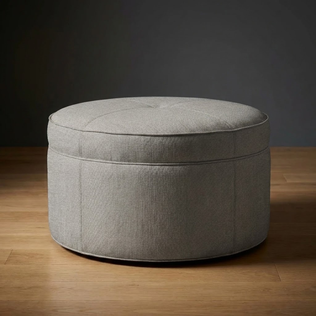 Kensington Ottoman in Riverside Canvas