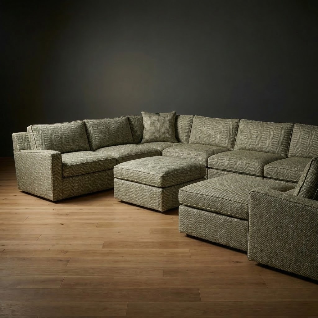 Ellington Sectional in Millbrook Herringbone