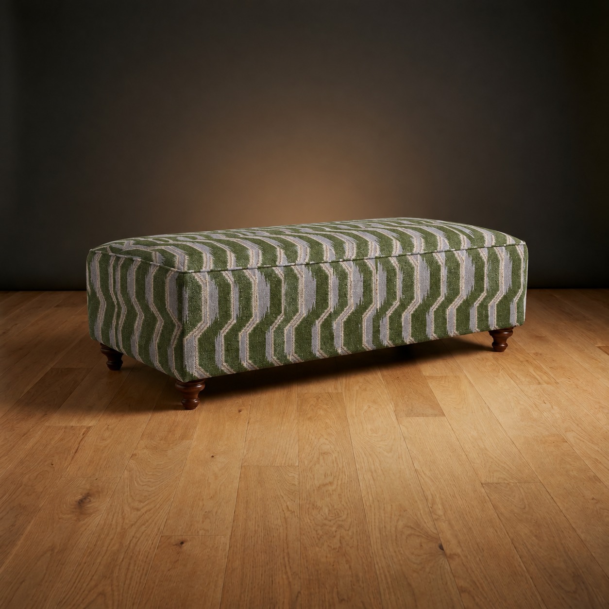 The Manhattan Ottoman in Tidewater Ikat