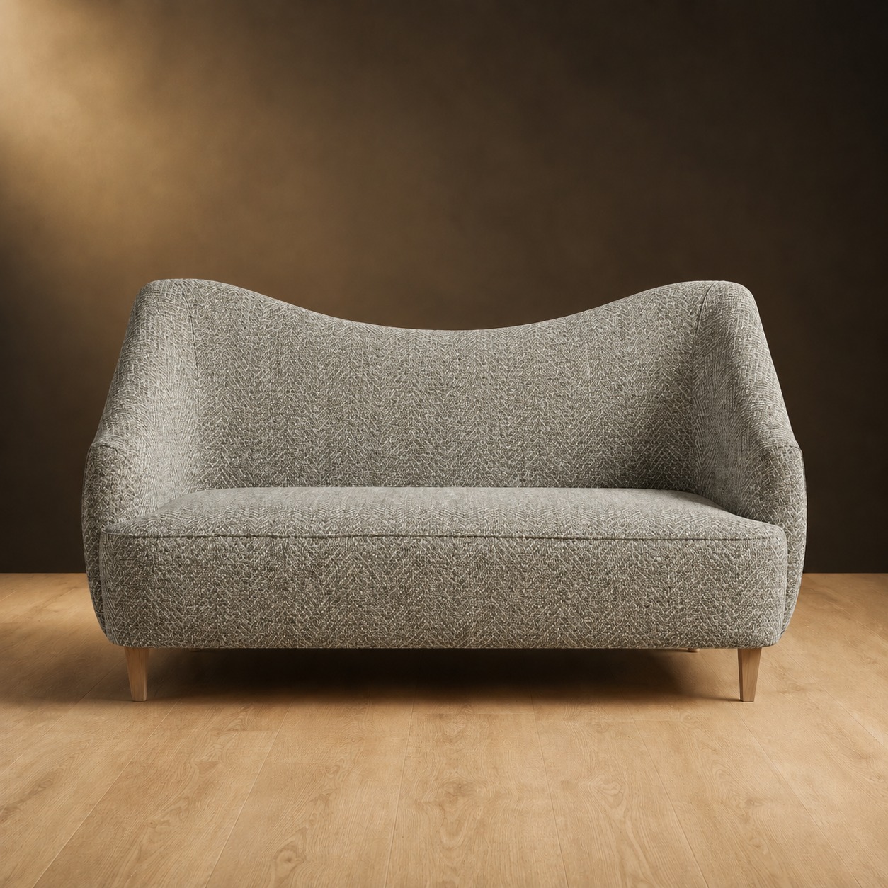 Huntsman Settee in Millbrook Herringbone