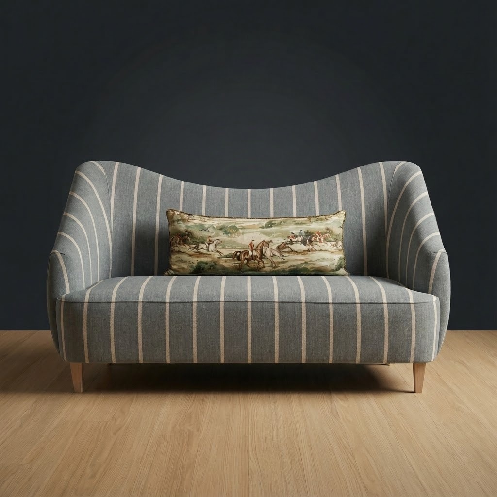 Huntsman Settee in Millfield Stripe