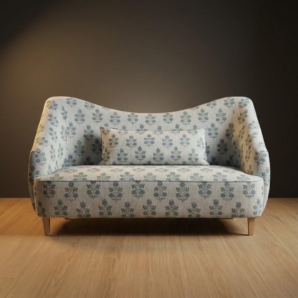 Huntsman Settee in Rosewood Garden