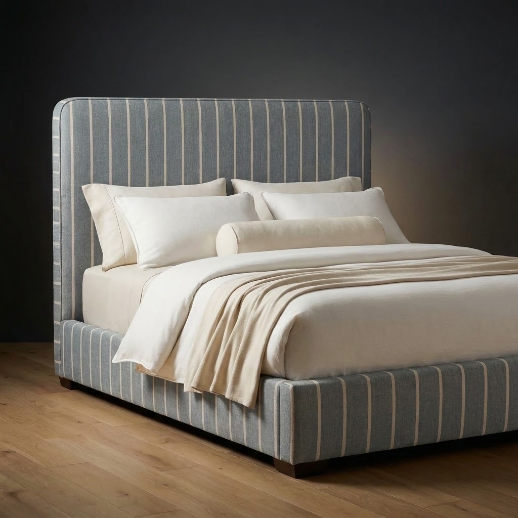 Montford Bed in Millfield Stripe